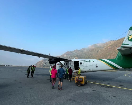 Boarding Flight To Lukla From Kathmandu