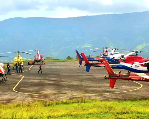 Helicopter Flight To Lukla
