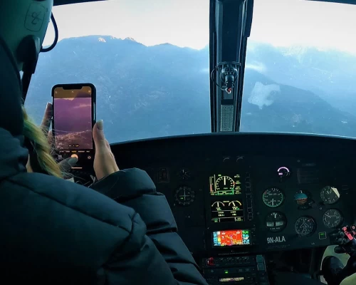 Helicopter Flight View From Everest Base Camp To Lukla