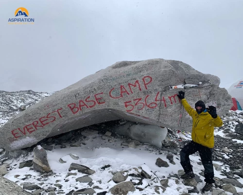 Trekkers At Everest Base Camp